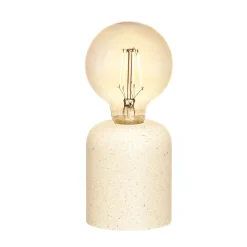 Candeeiro de mesa bege com base oval 19cm