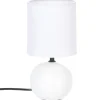 Candeeiro de mesa bola branco cerâmica