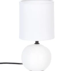 Candeeiro de mesa bola branco cerâmica