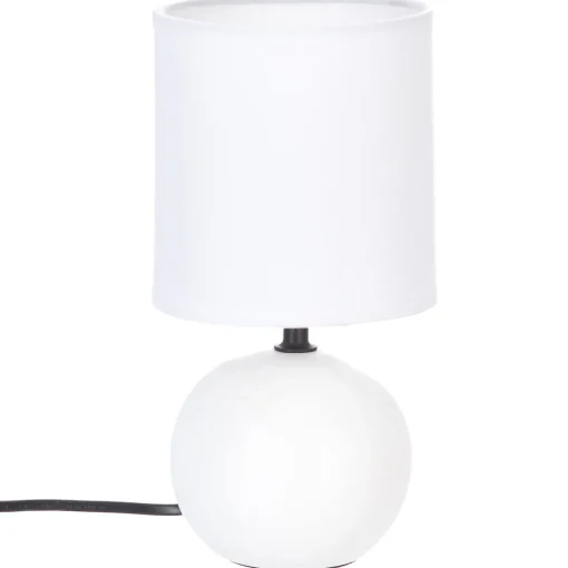 Candeeiro de mesa bola branco cerâmica