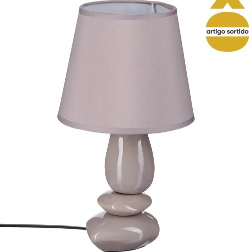 Candeeiro de mesa com 3 pedras em cerâmica