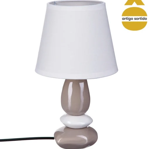 Candeeiro de mesa com 3 pedras em cerâmica
