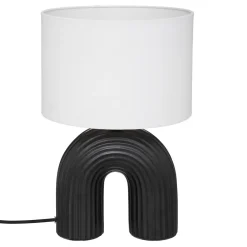 Candeeiro de mesa em cerâmica preto e branco EIDEL