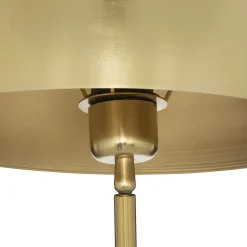 Candeeiro de mesa em metal dourado com base de mármore