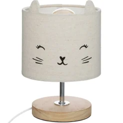 Candeeiro de mesa gato cinza 21x15cm