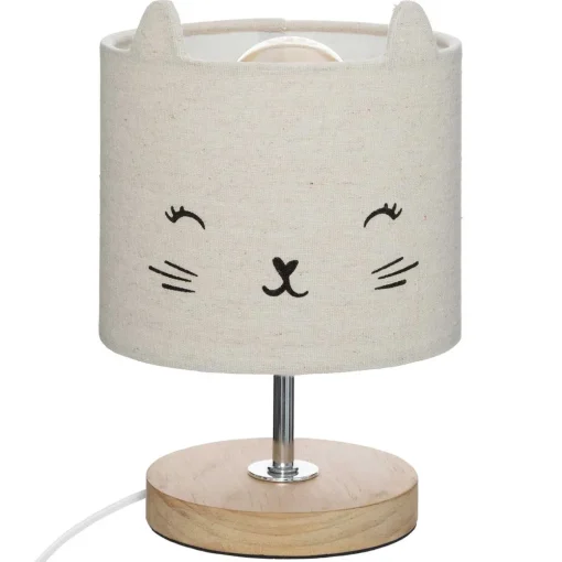 Candeeiro de mesa gato cinza 21x15cm