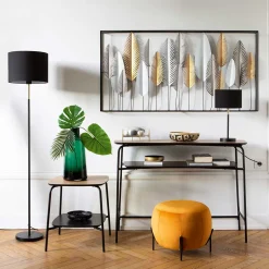 Candeeiro de mesa jule preto e dourado