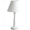 Candeeiro de mesa LEO branco em madeira