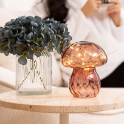 Candeeiro de mesa MALU rosa em vidro