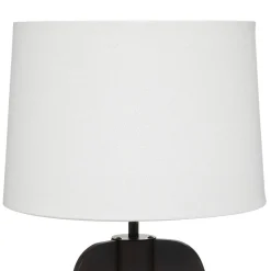 Candeeiro de mesa ORI castanho escuro em bambu e metal