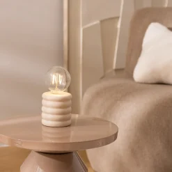 Candeeiro de mesa PERRY bege em cerâmica