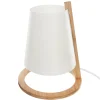Candeeiro de mesa PITA branco com suporte em bambu