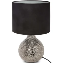Candeeiro de mesa preto GOTA martelado em cerâmica