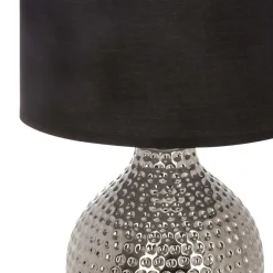Candeeiro de mesa preto GOTA martelado em cerâmica