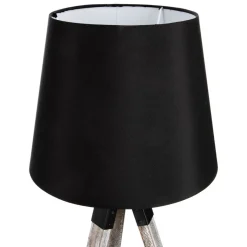 Candeeiro de mesa RUNO preto com tripé em madeira