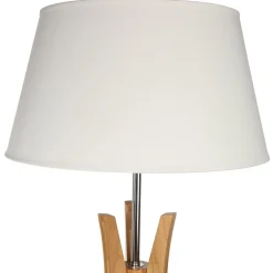 Candeeiro de pé KALO em bambu com abajur bege