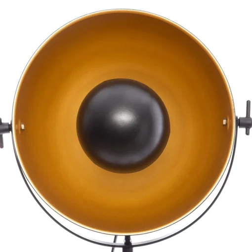 Candeeiro de pé LAHTI preto e dourado com tripé
