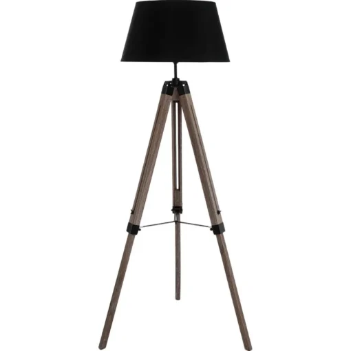 Candeeiro de pé RUNO preto com tripé 145cm