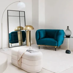 Candeeiro de pé ULYSSE dourado em metal 97cm
