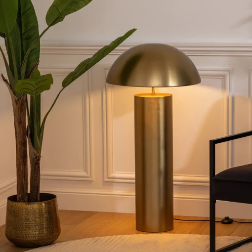 Candeeiro de pé ULYSSE dourado em metal 97cm