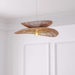 Candeeiro de teto ALARA bege em juta 69,5cm