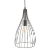 Candeeiro De Teto Decorativa Preta Em Metal 21X37.50Cm
