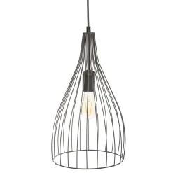 Candeeiro De Teto Decorativa Preta Em Metal 21X37.50Cm