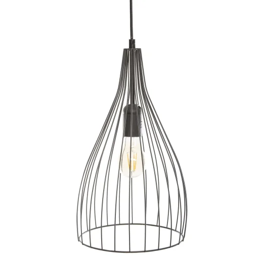 Candeeiro De Teto Decorativa Preta Em Metal 21X37.50Cm