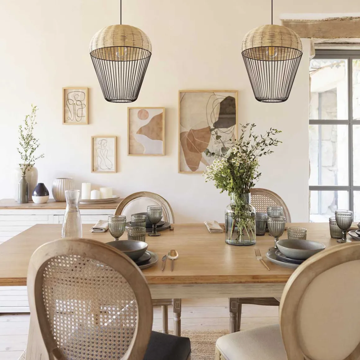 Candeeiro de teto em pvc e metal anea