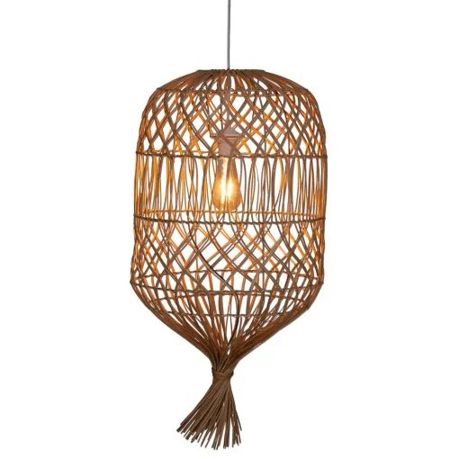 Candeeiro de teto em rattan bege 38cm