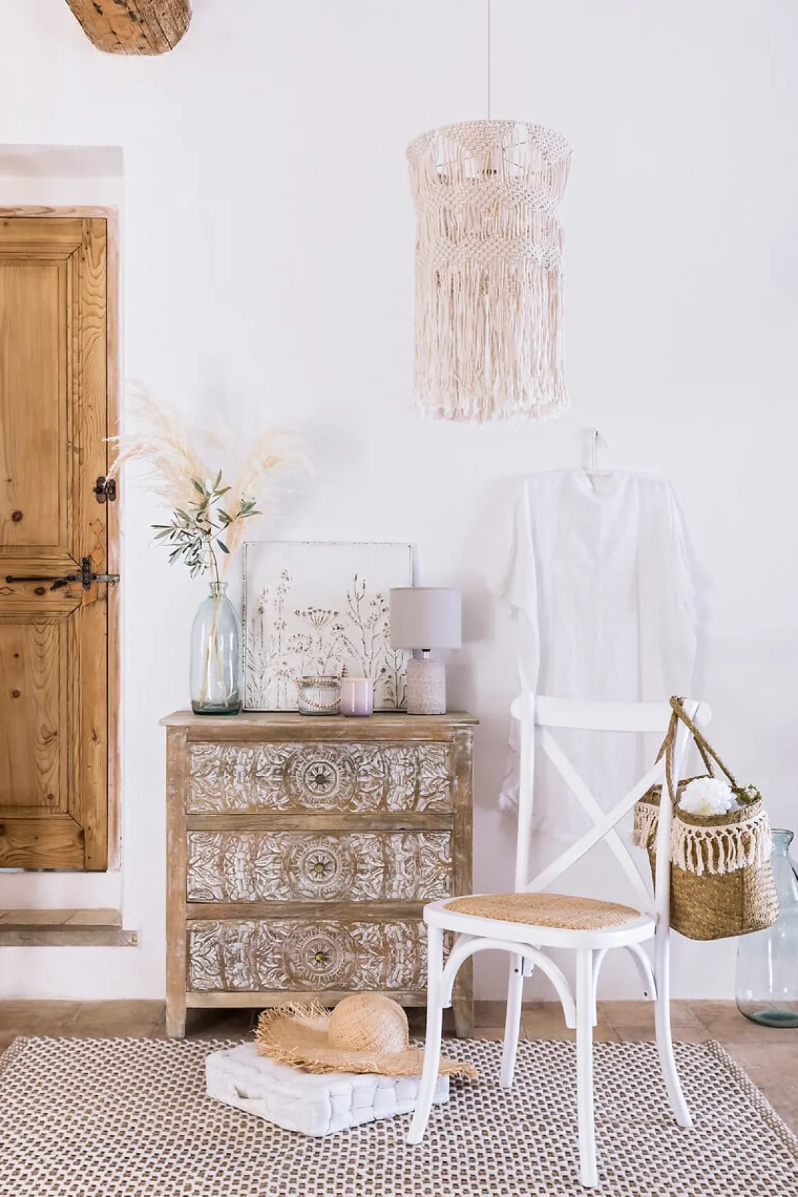 Candeeiro De Teto Macramé 30cm