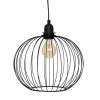 Candeeiro de teto VICTA preto redondo em metal 28cm