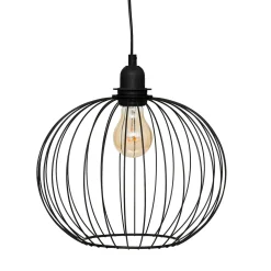 Candeeiro de teto VICTA preto redondo em metal 28cm