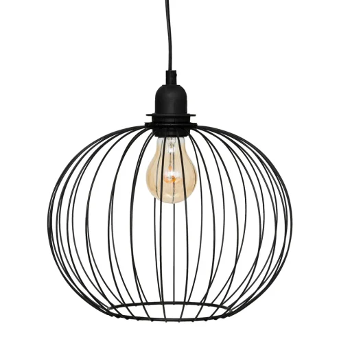 Candeeiro de teto VICTA preto redondo em metal 28cm