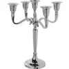 Candelabro em metal prateado para 5 velas