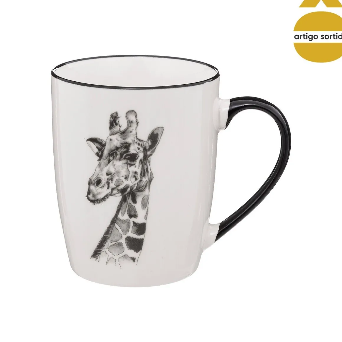 Caneca decorada SAFARI em porcelana 36cl