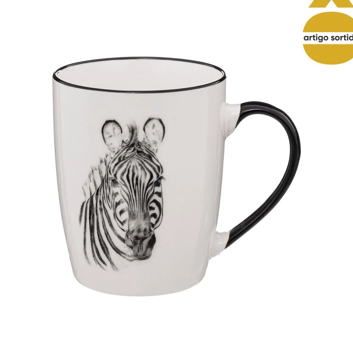 Caneca decorada SAFARI em porcelana 36cl