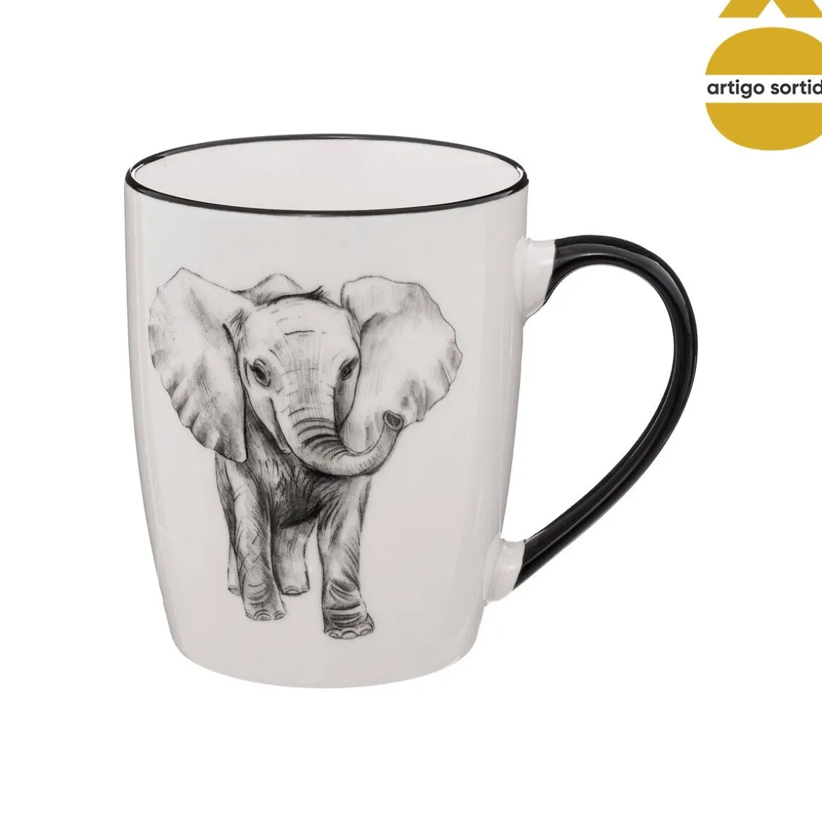 Caneca decorada SAFARI em porcelana 36cl