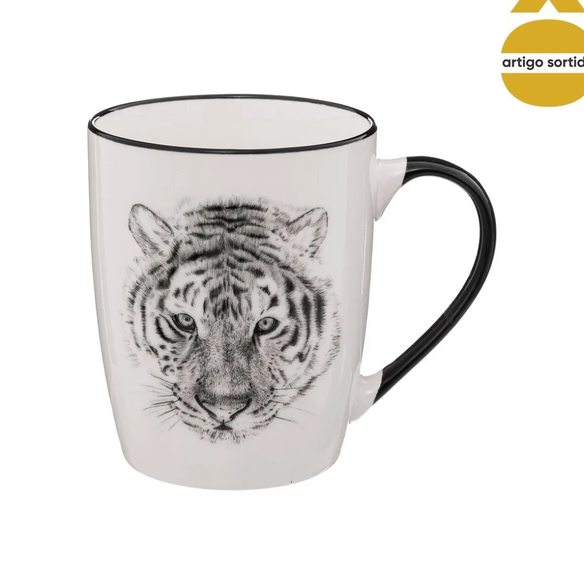 Caneca decorada SAFARI em porcelana 36cl