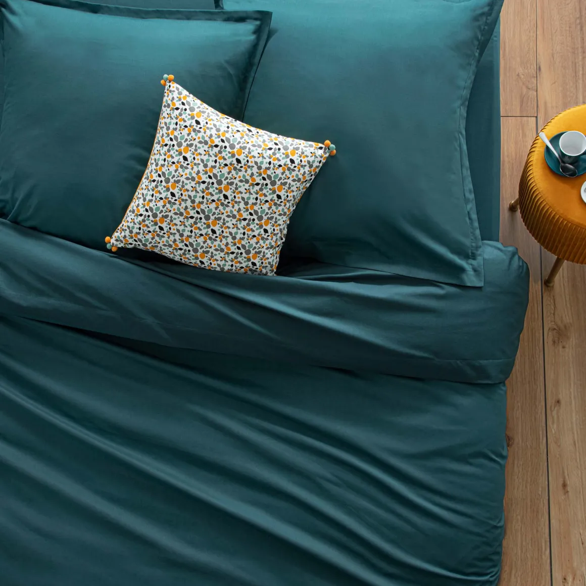 Capa azul para almofada 50x70cm