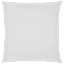 Capa de almofada branca em algodão percal 63x63cm