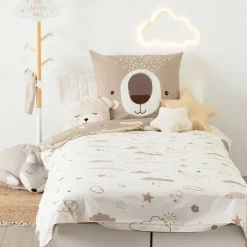 Capa de edredão e capa de almofada urso reversivel 140x200cm