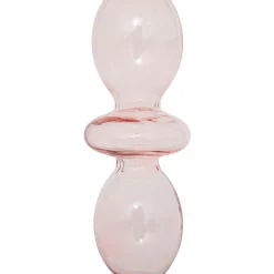 Castiçal BULLES rosa em vidro 25,7cm