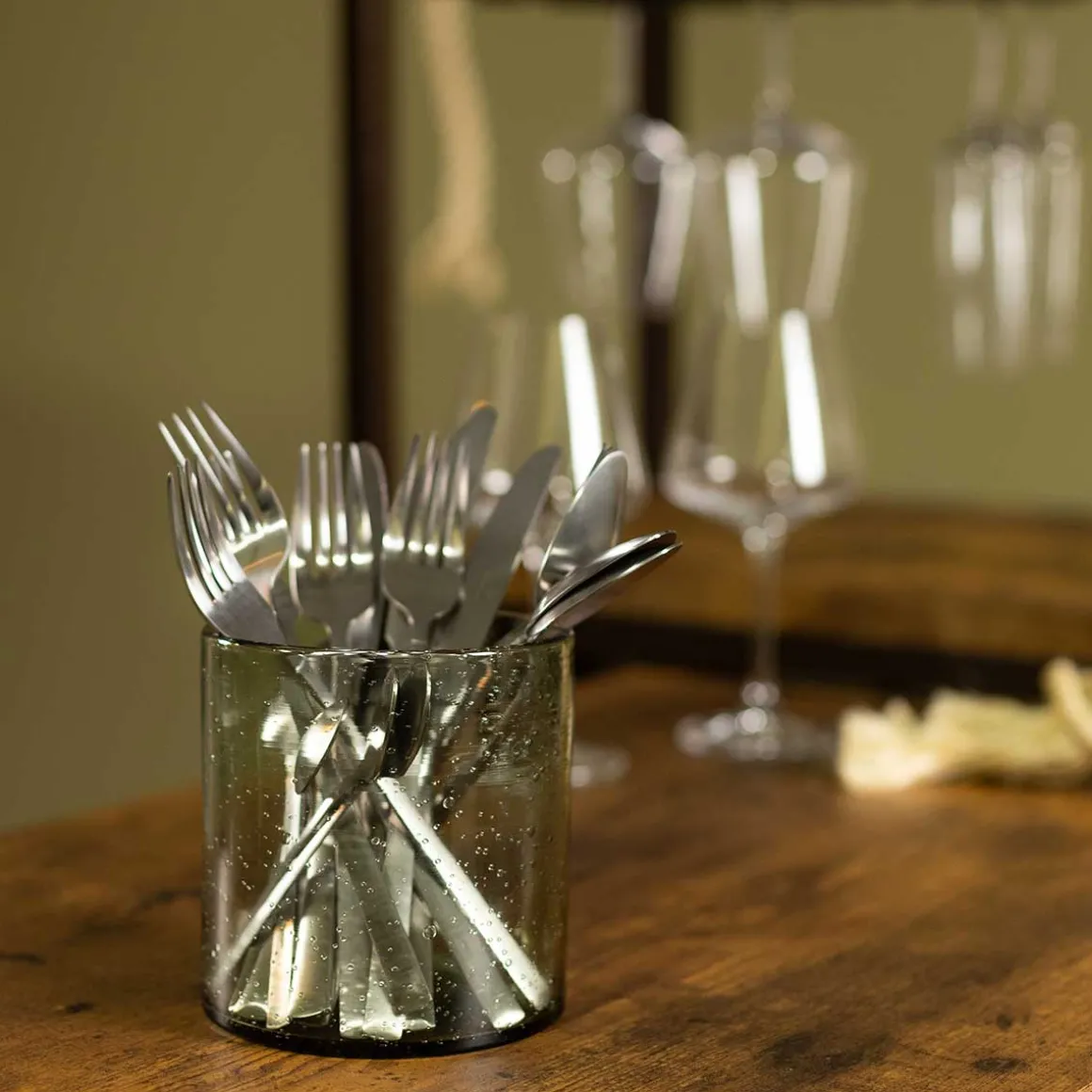 Castiçal de vidro colorido BUBBLY 11,6cm