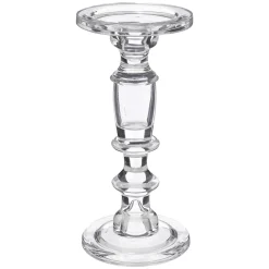Castiçal em vidro transparente 24,5cm