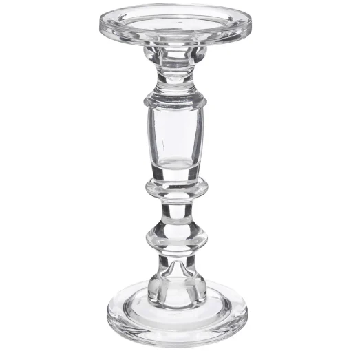 Castiçal em vidro transparente 24,5cm