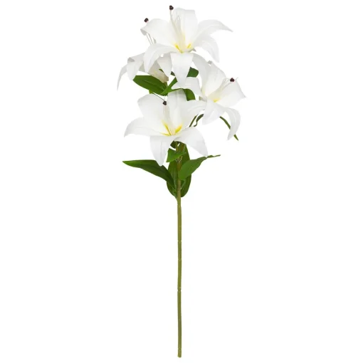 Caule de 4 lírios Jago branco 80cm