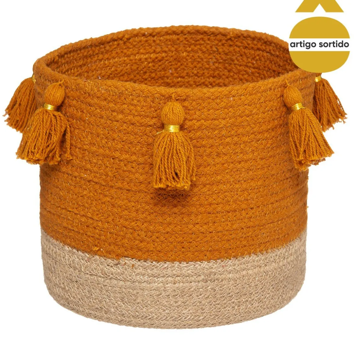 Cesto com pompons GYPSY 20x22cm