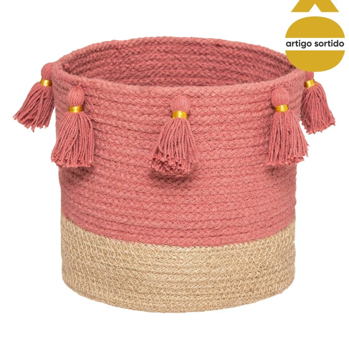 Cesto com pompons GYPSY 20x22cm