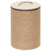 Cesto com tampa bege 38x25cm
